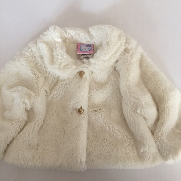 Hello Kitty Off White Button-Up Coat 3-6 Months - Picture 2 of 5